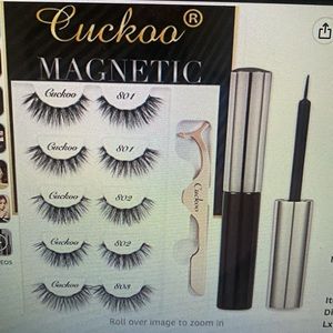 Magnetic waterproof eyeliner and eyelashes.